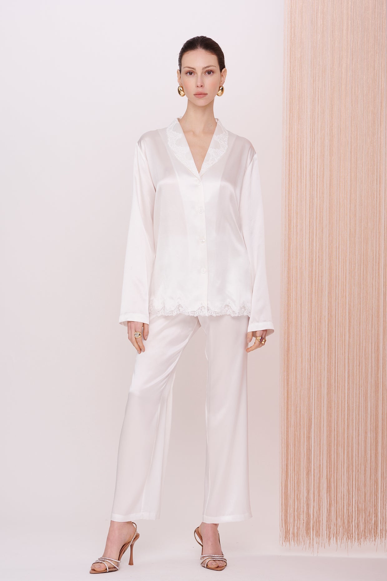 BASICS Pyjama - Satin Silk with Lace