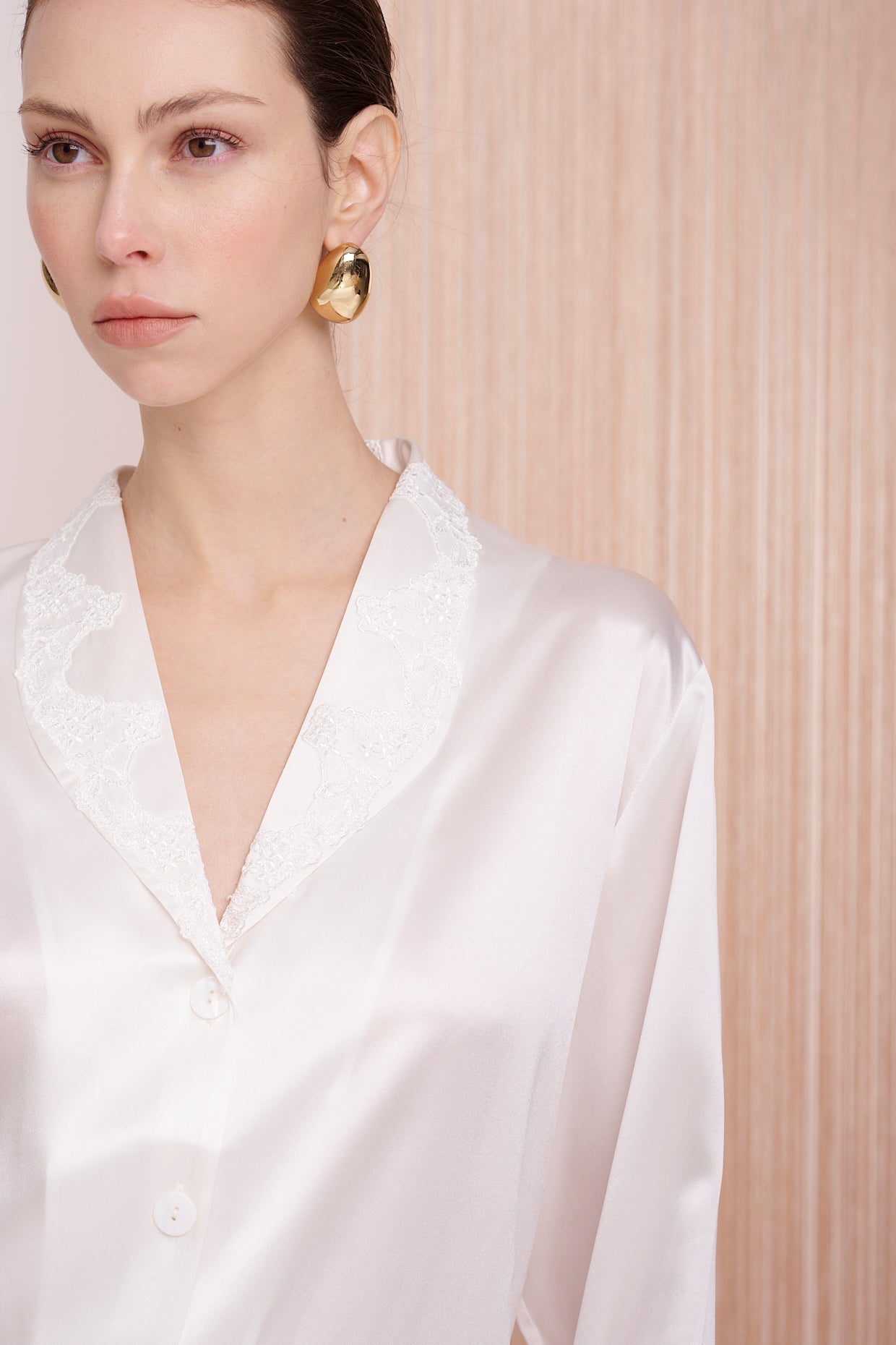 BASICS Pyjama - Satin Silk with Lace