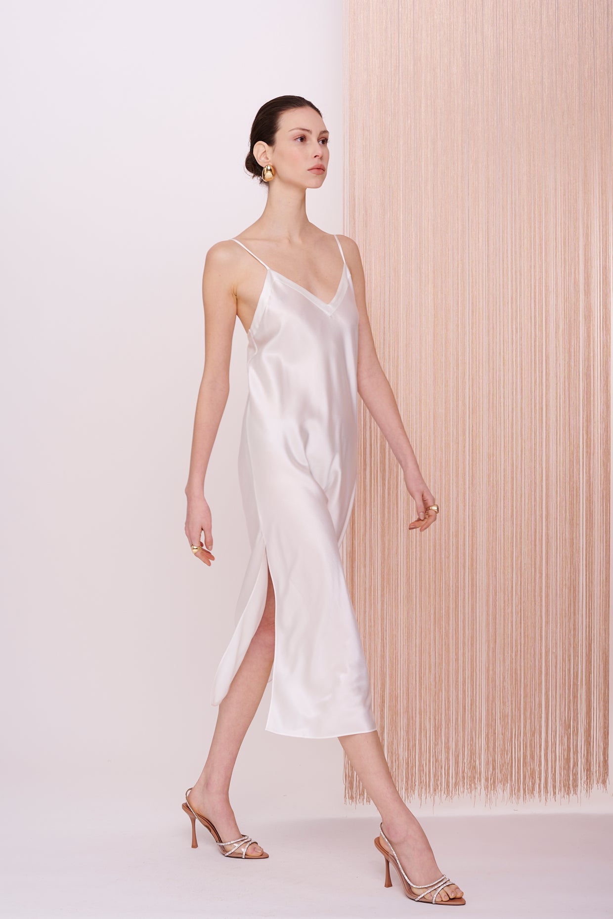 BASICS Slip Dress Midi - Silk Stretch