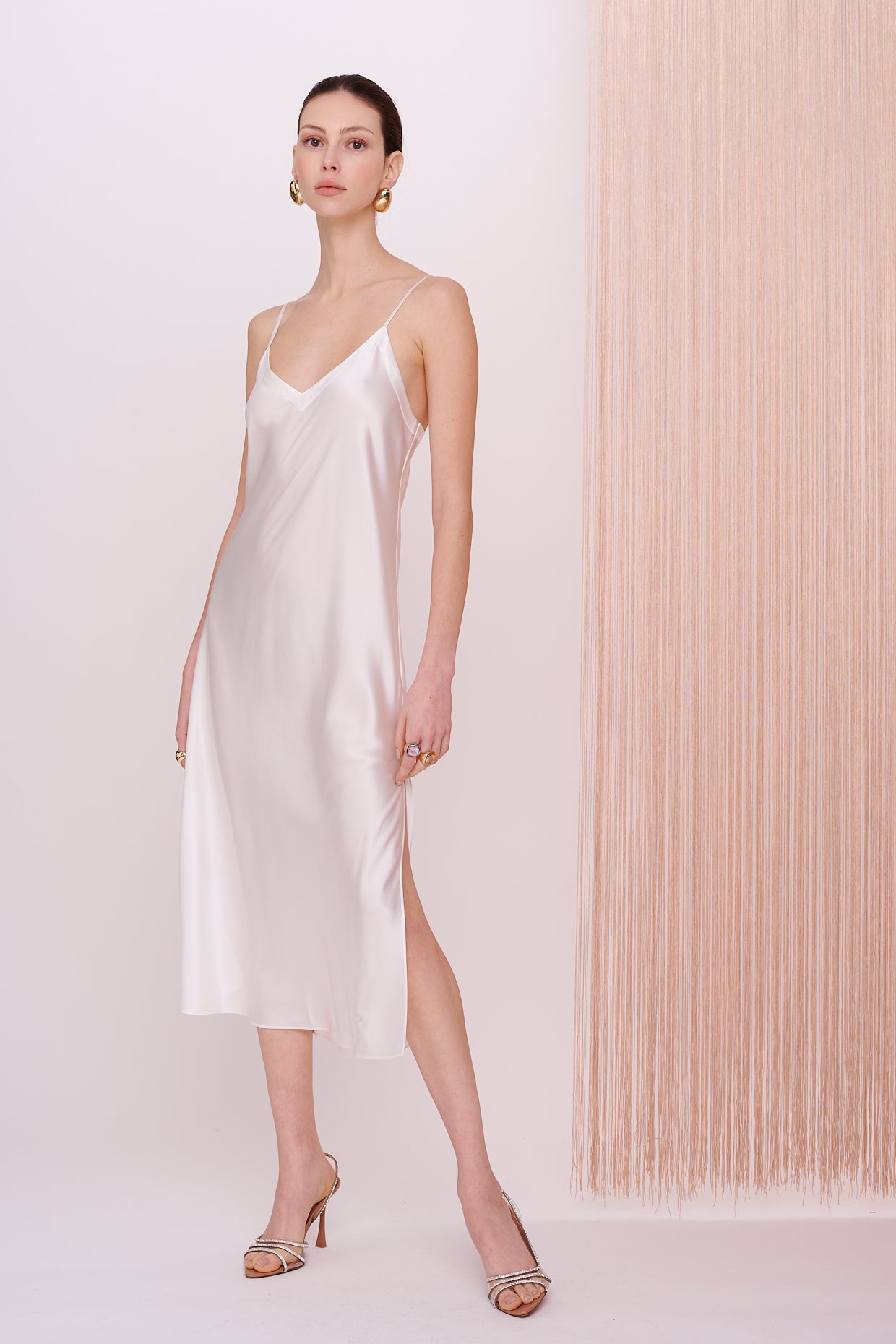 BASICS Slip Dress Midi - Silk Stretch