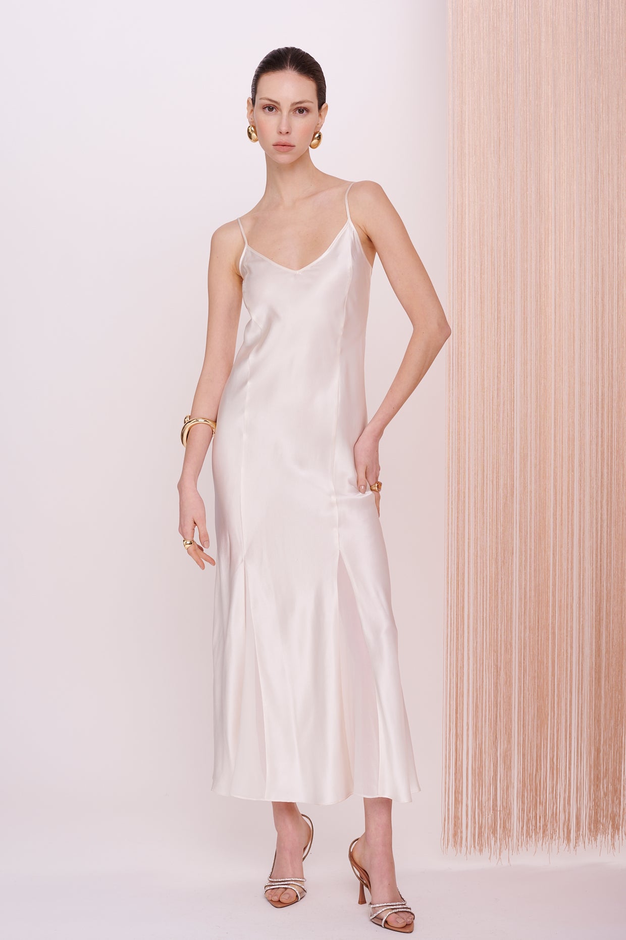 BASICS Slip Dress Maxi - Satin Silk