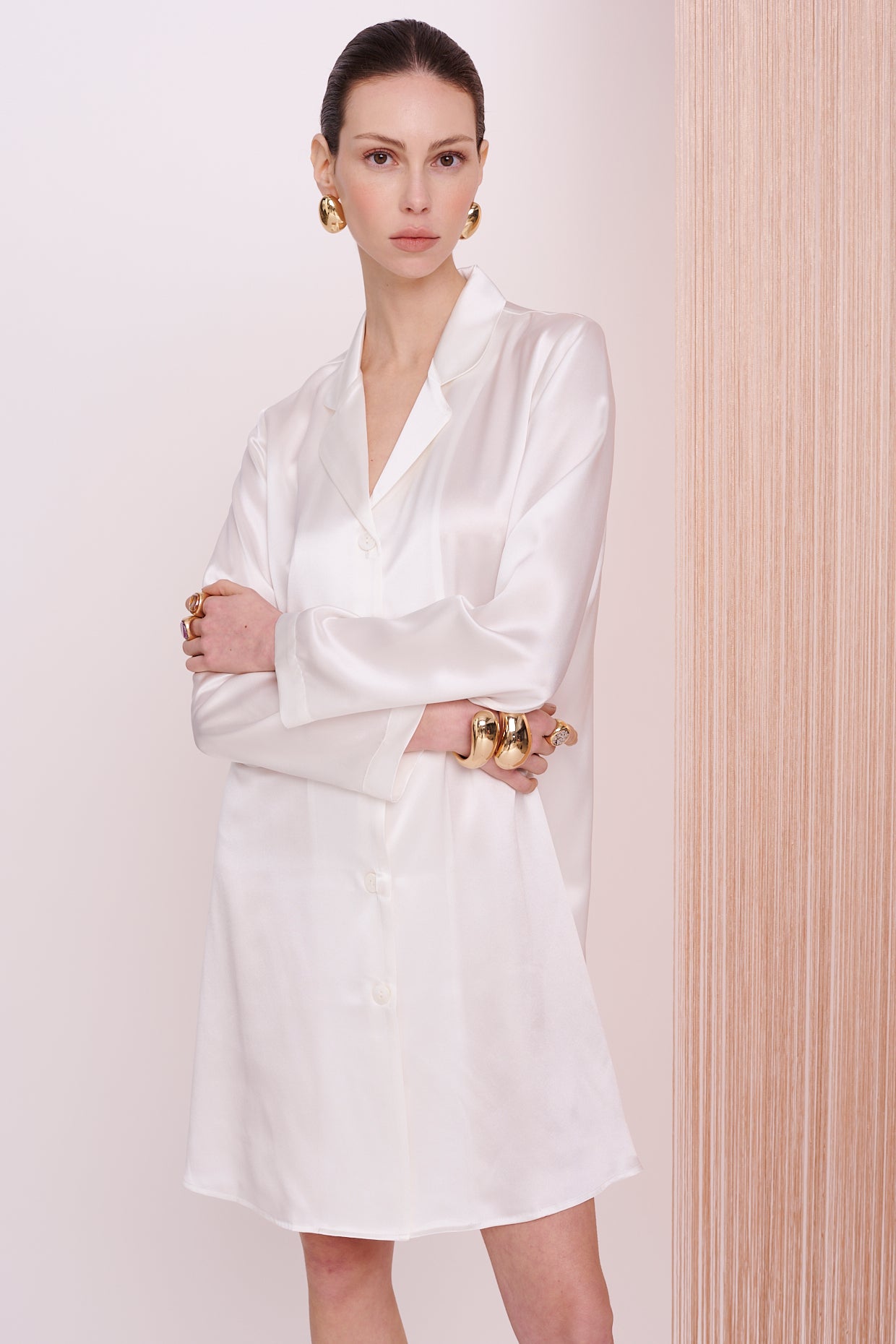 BASICS Longshirt - Satin Silk