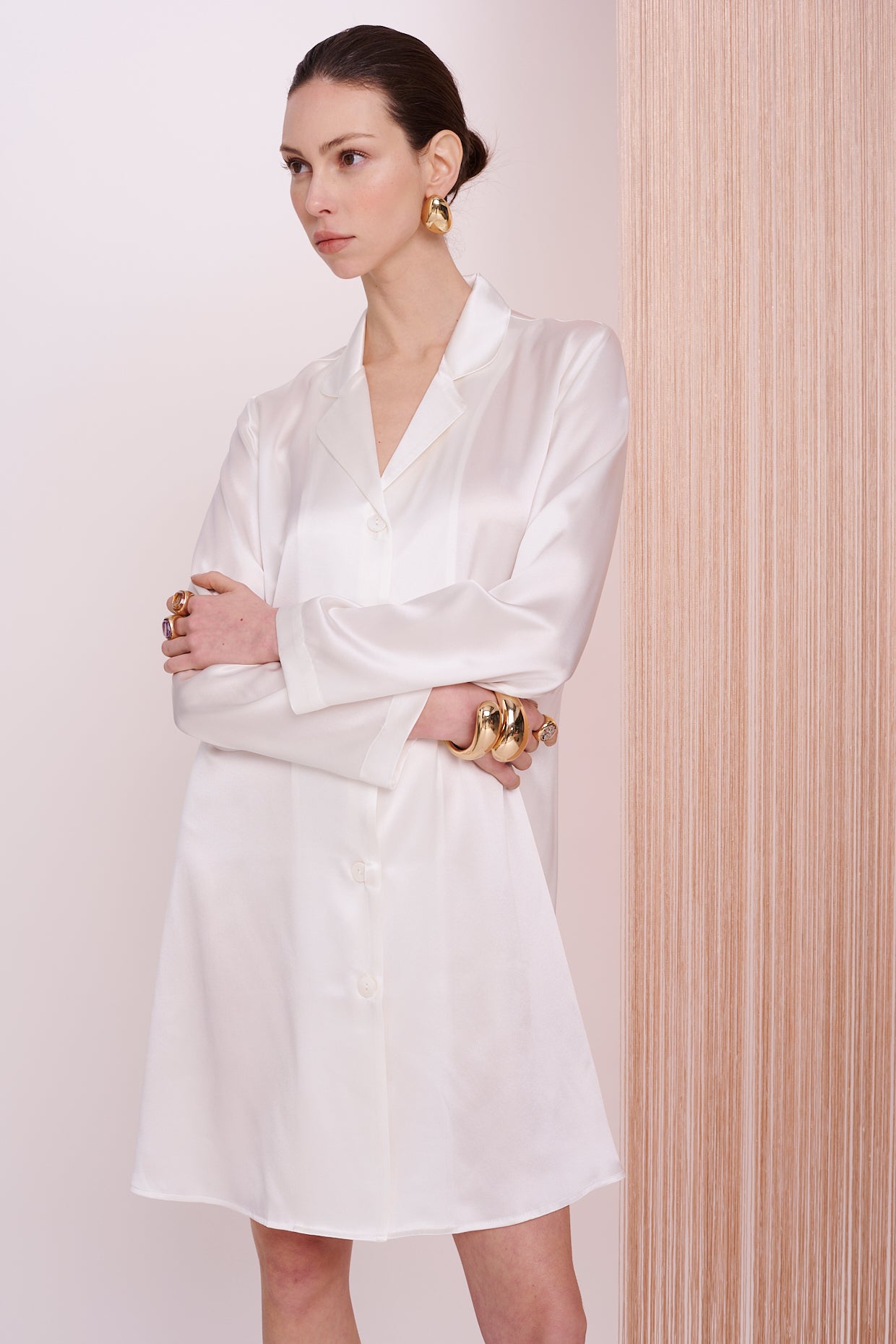 BASICS Longshirt - Satin Silk
