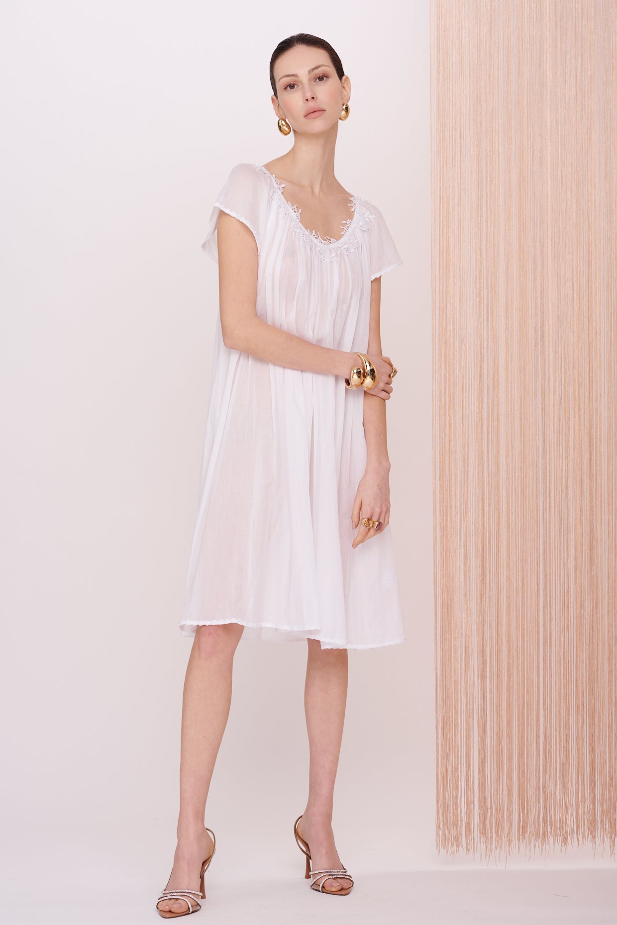 BASICS Dress Midi - Mousseline with Lace