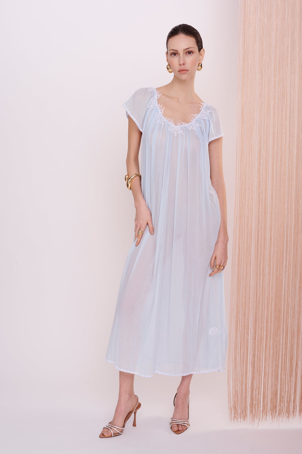 BASICS Dress Maxi - Mousseline with Lace