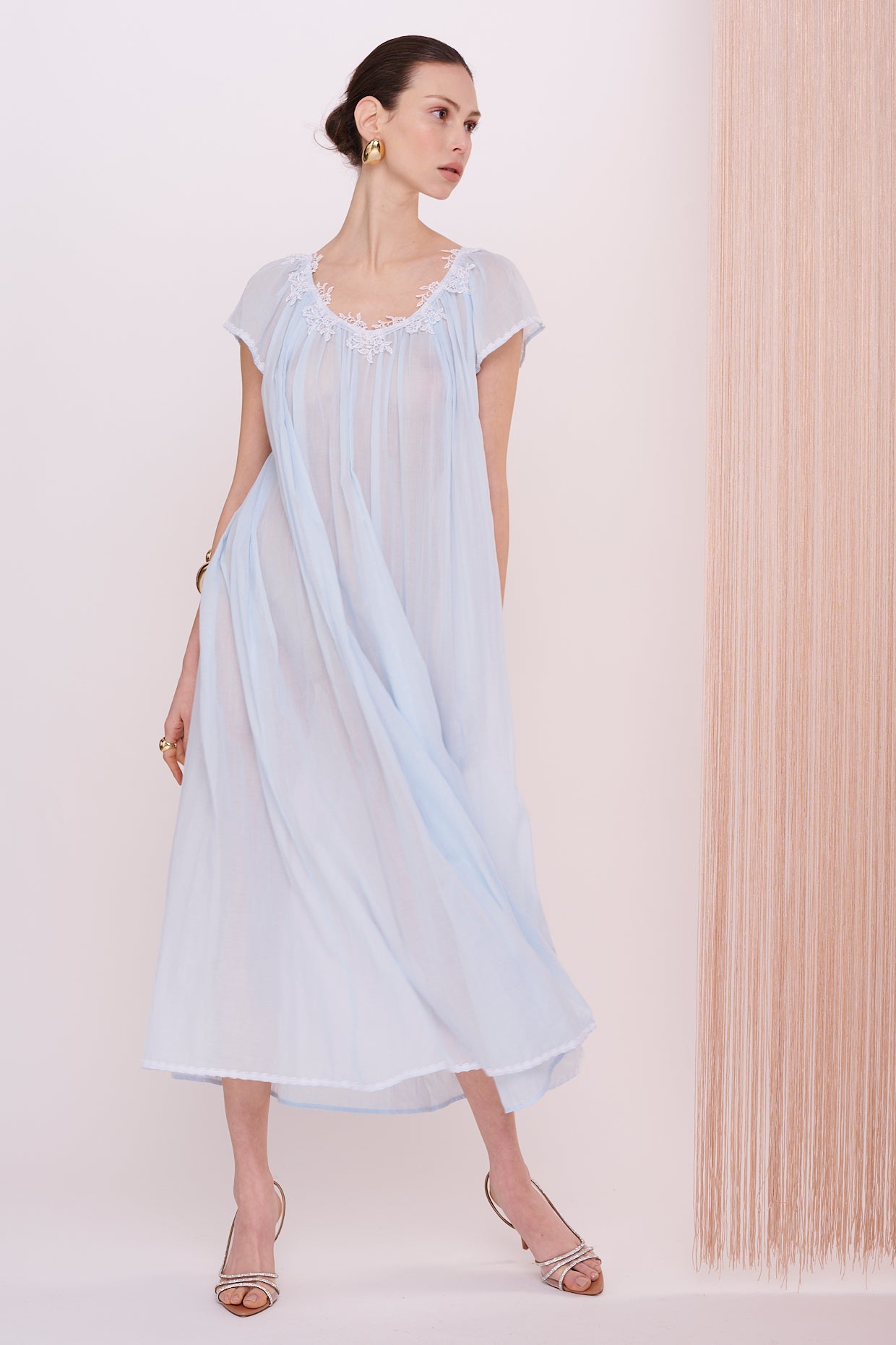 BASICS Dress Maxi - Mousseline with Lace