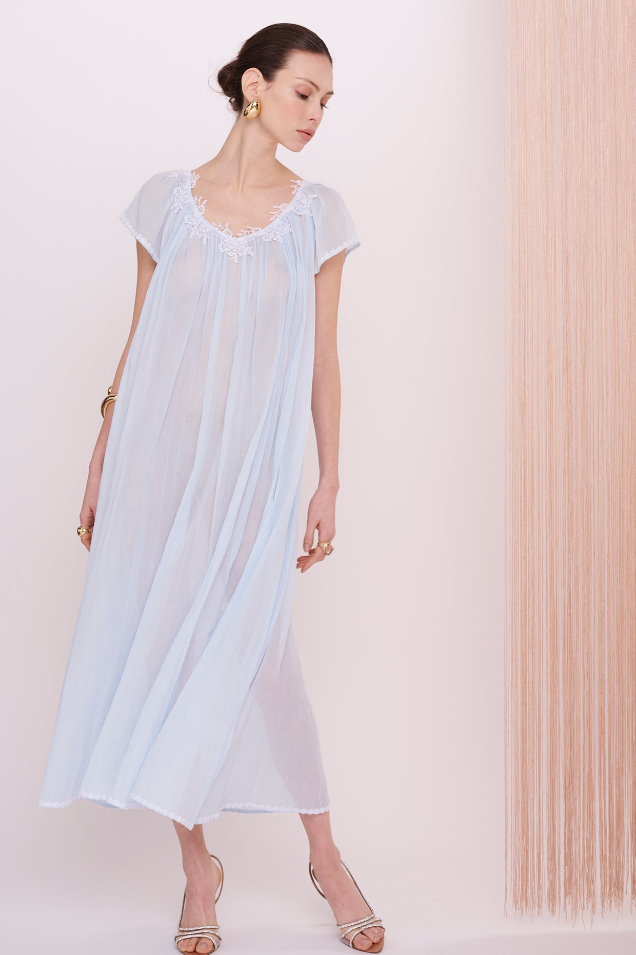BASICS Dress Maxi - Mousseline with Lace