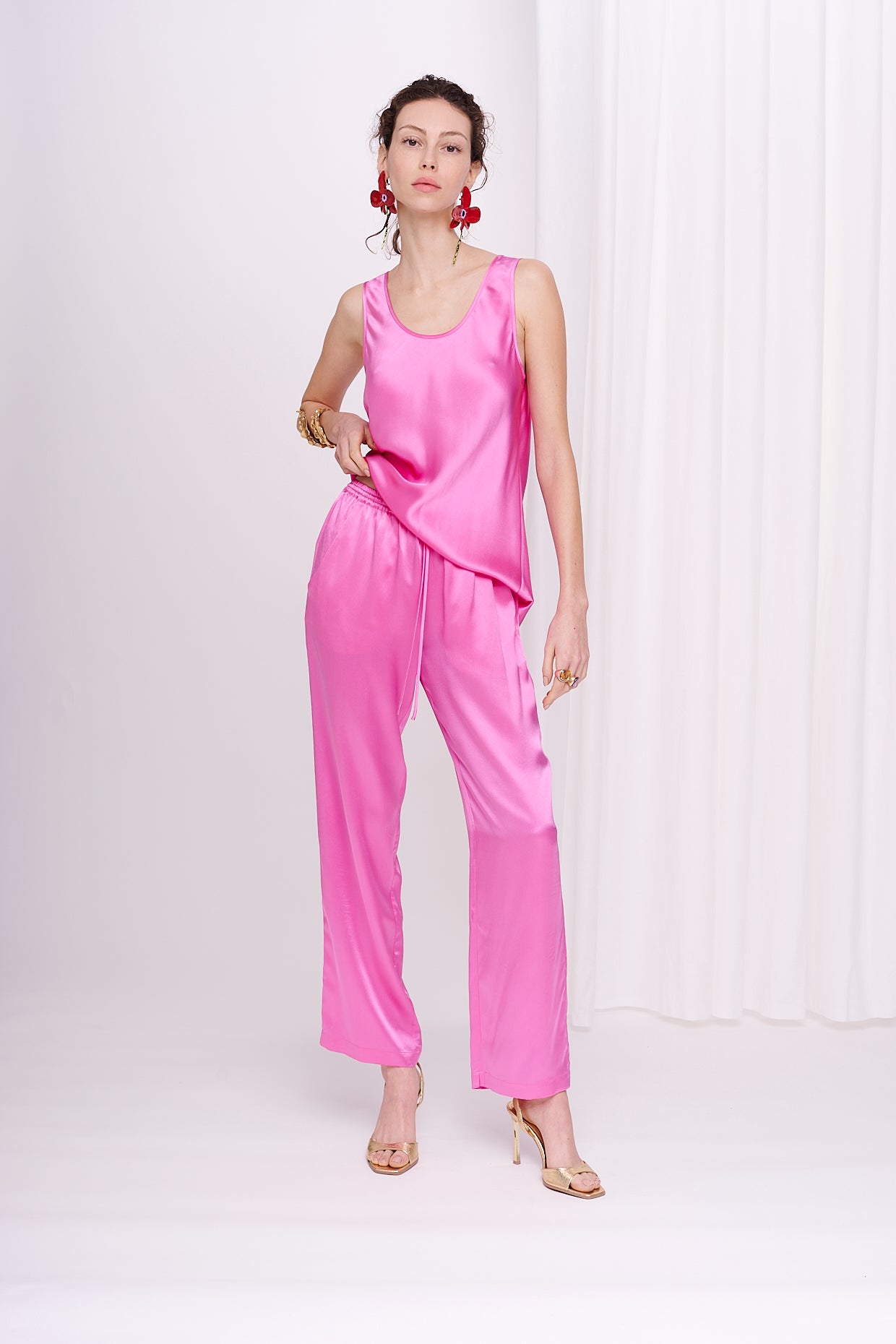 pants satin silk