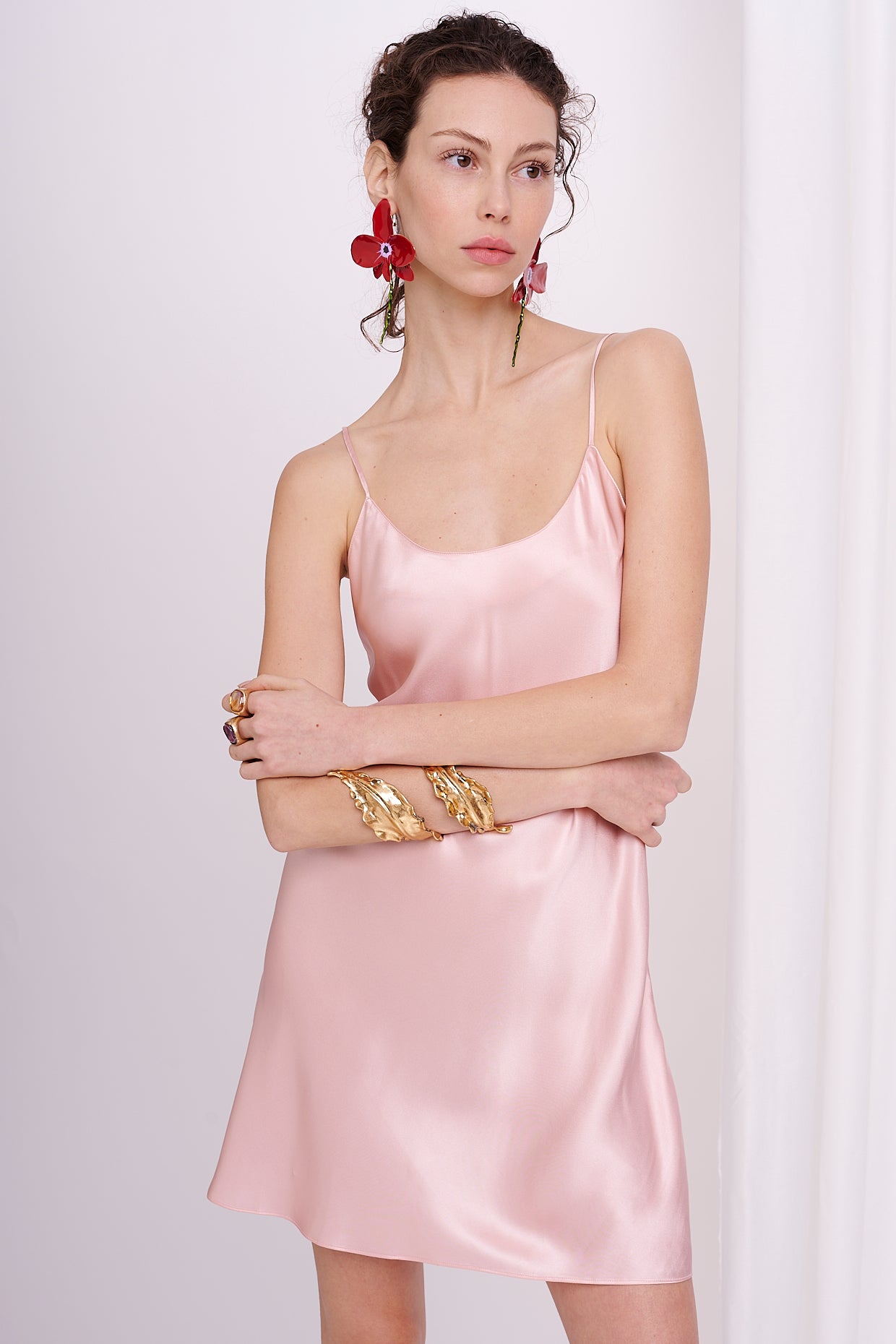 slip dress mini satin silk