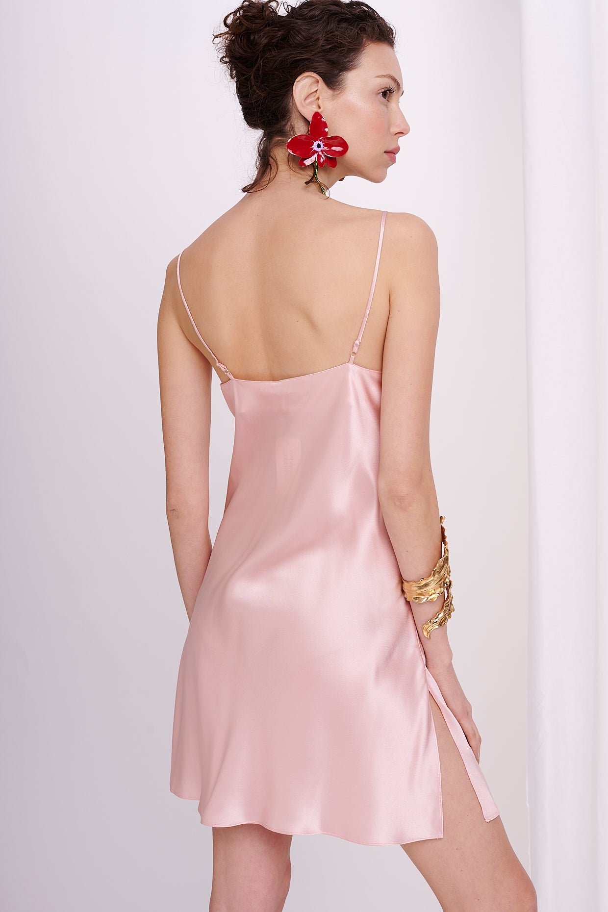 slip dress mini satin silk