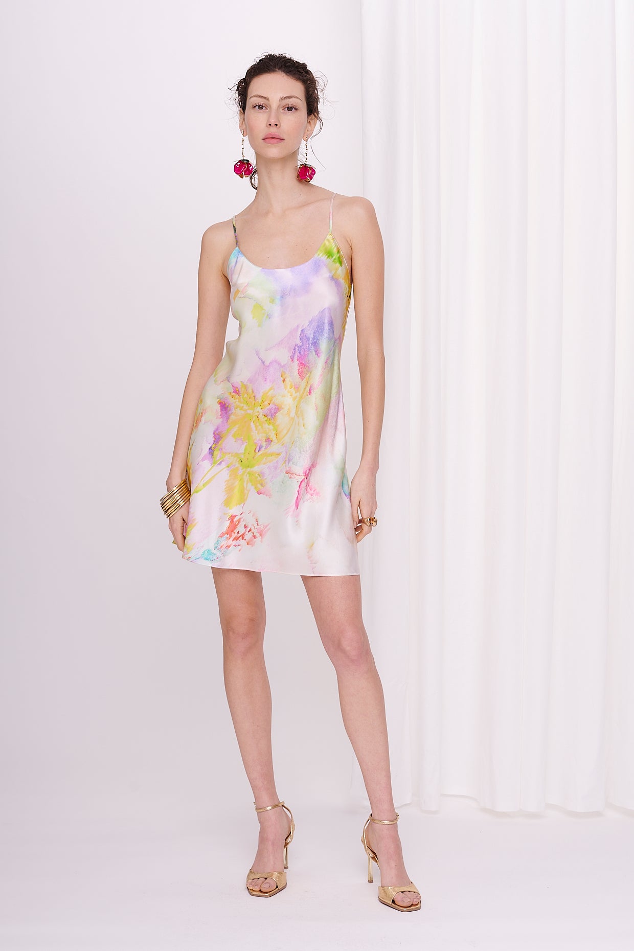slip dress mini satin silk