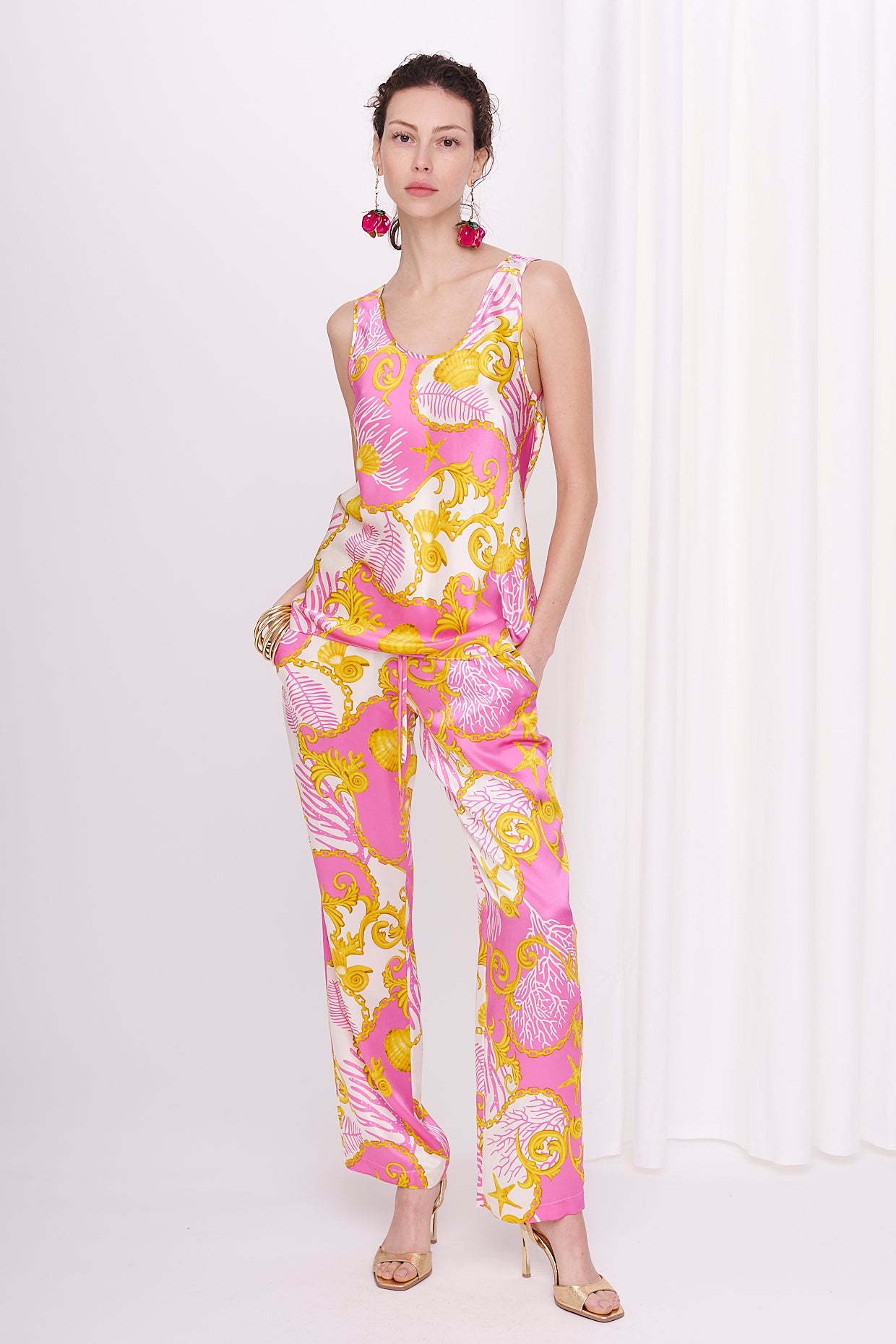 pants satin silk
