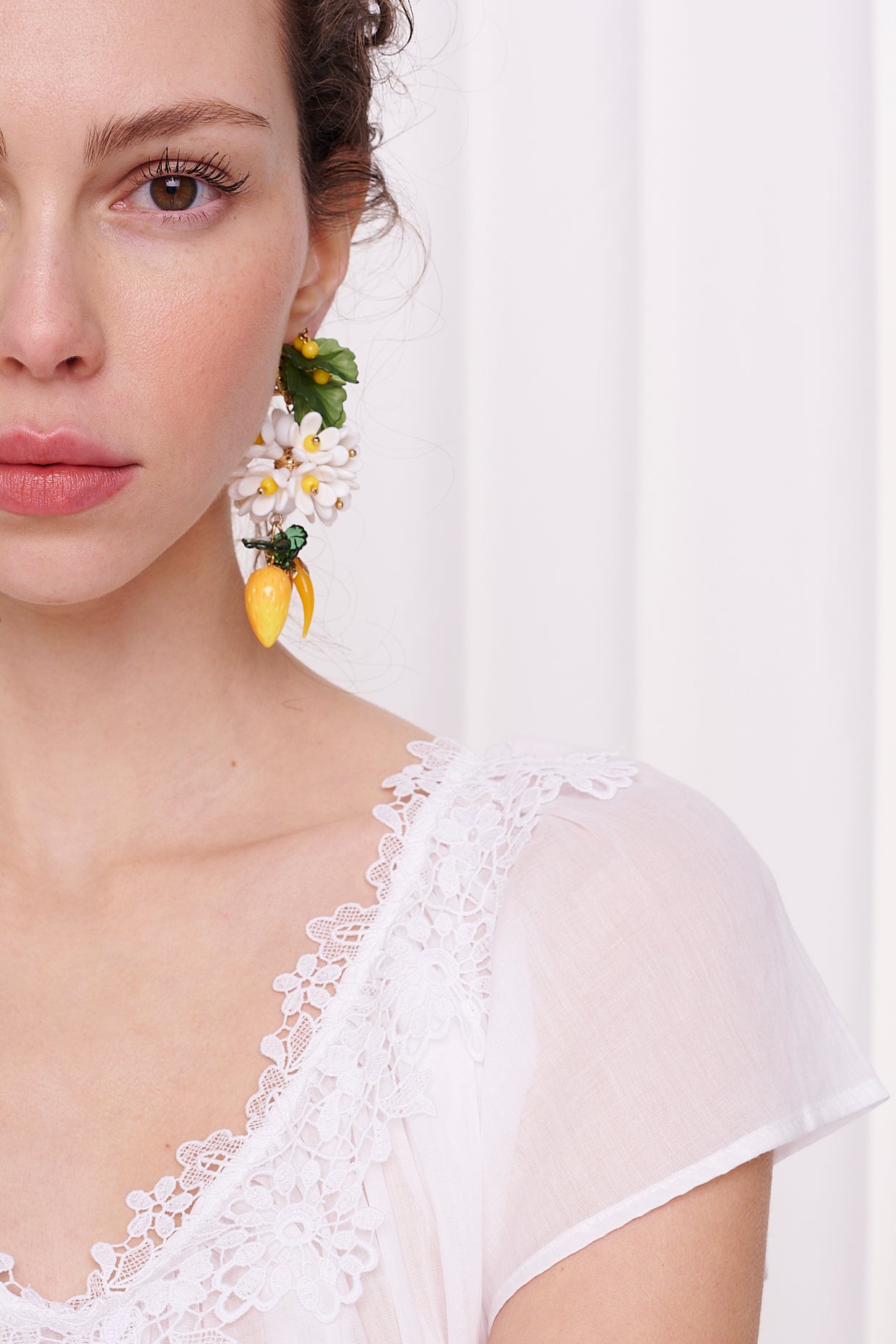 slipdress maxi mousseline with lace