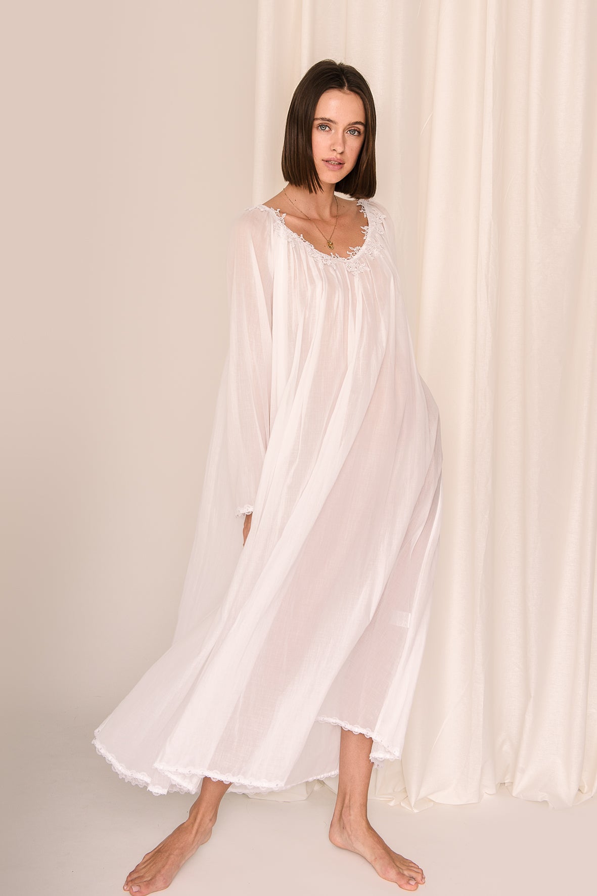 BASICS Dress Maxi - Mousseline with lace